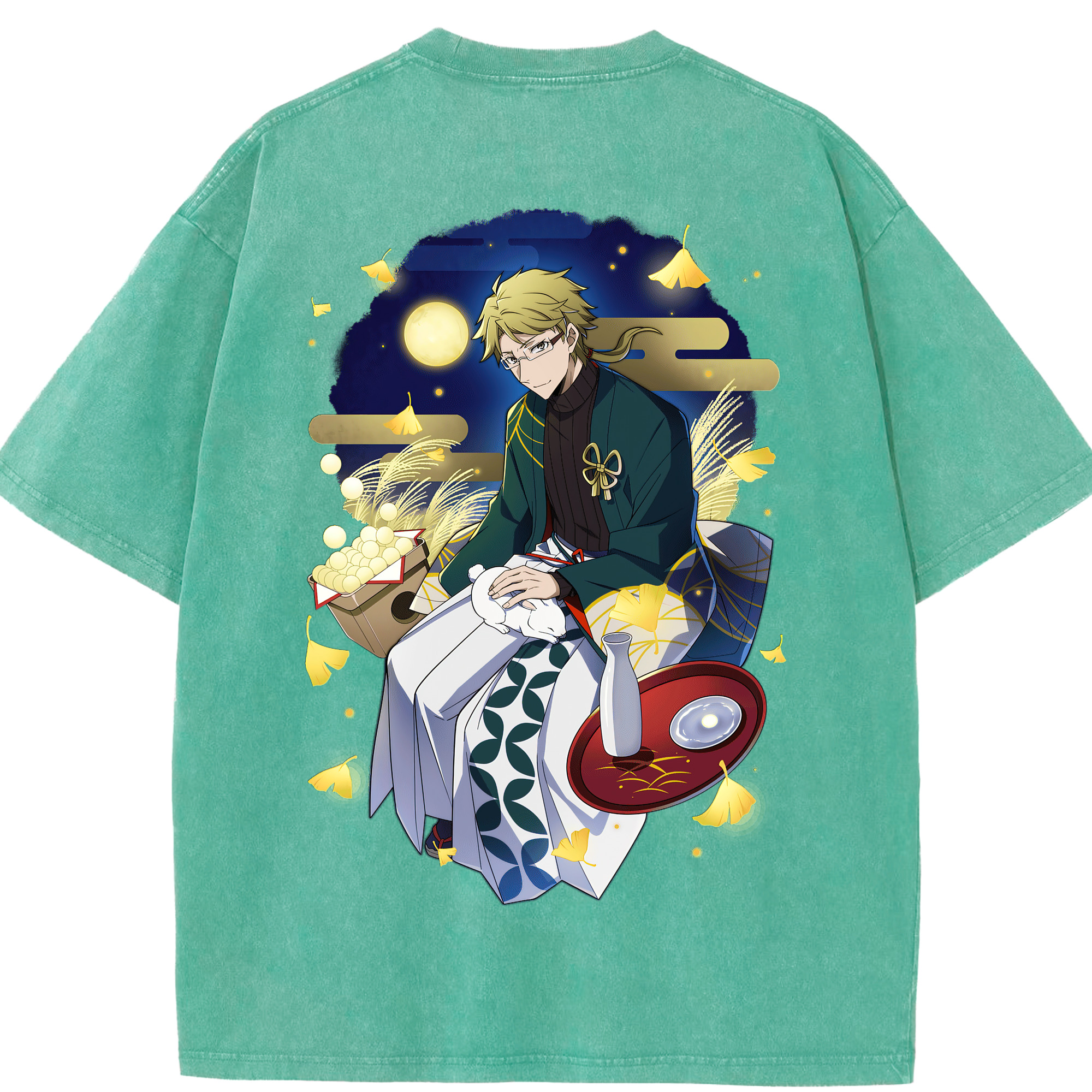 （画像用） 文豪ストレイドッグス Bungo Stray Dogs 綿100% ヴィンテージ風 半袖Tシャツ（背面プリント）